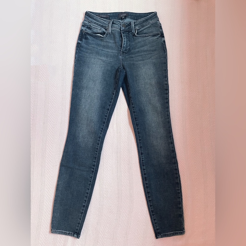 nydj size 0 blue ami skinny jeans